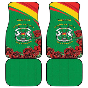 Personalized Burkina Faso Car Mats White Stallion With Red Rose - Republic Day