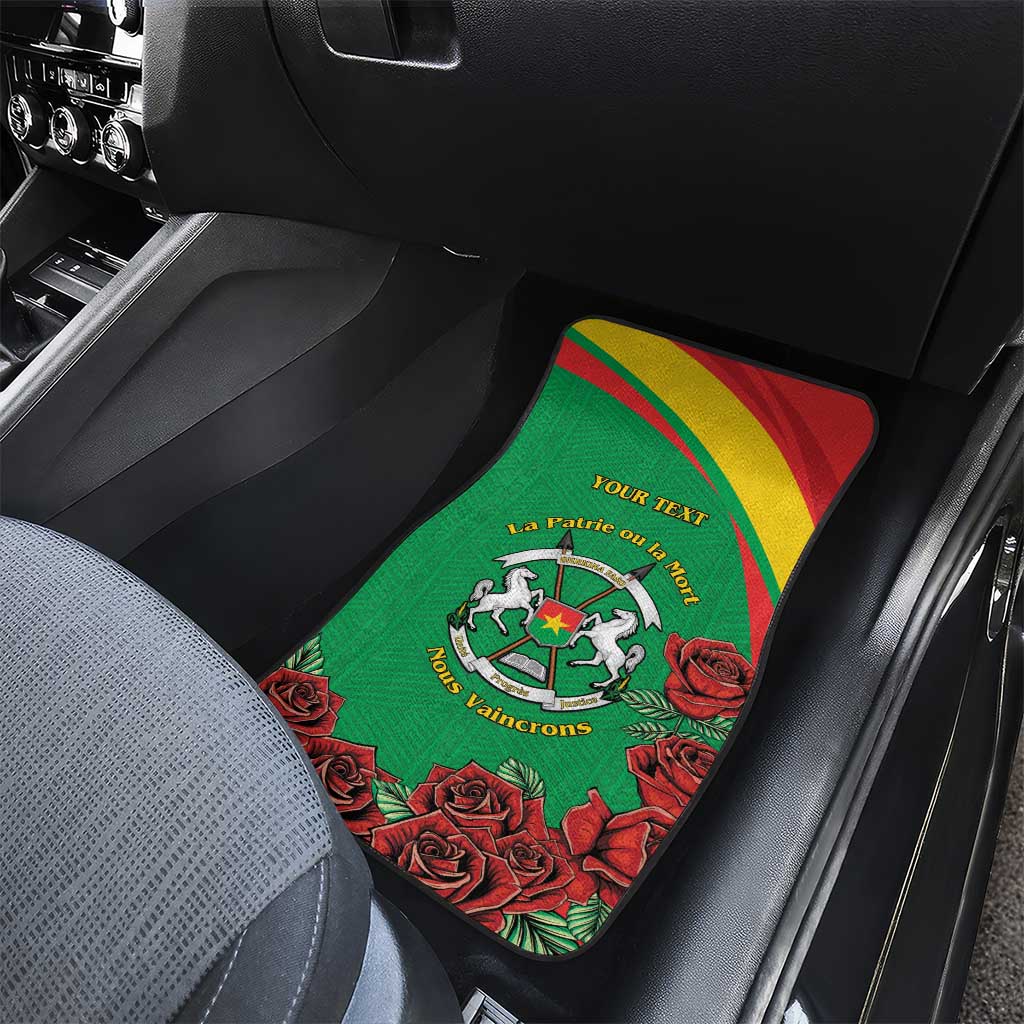 Personalized Burkina Faso Car Mats White Stallion With Red Rose - Republic Day