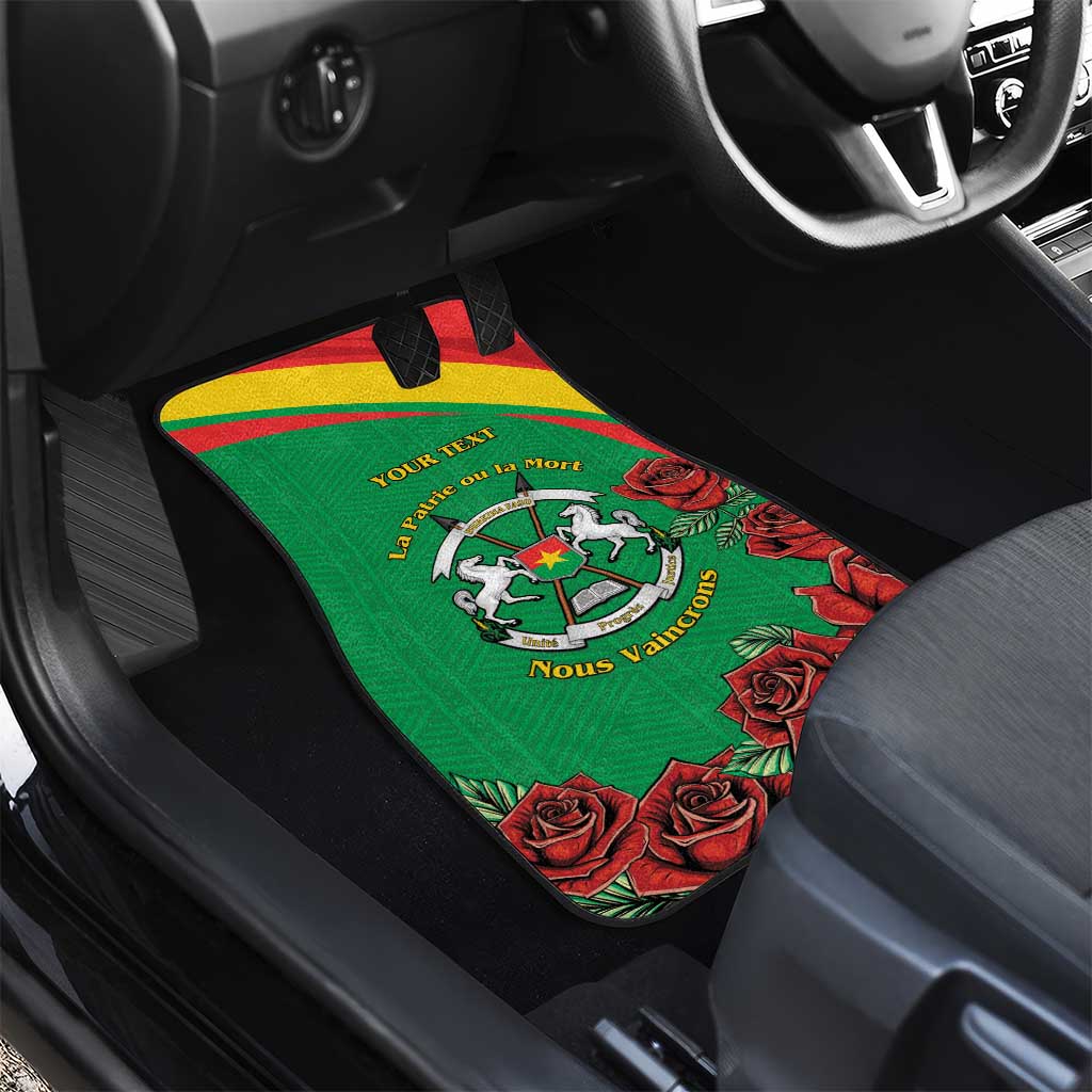 Personalized Burkina Faso Car Mats White Stallion With Red Rose - Republic Day