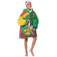 Personalized Burkina Faso Kid Wearable Blanket Hoodie White Stallion With Red Rose - Republic Day