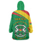 Personalized Burkina Faso Kid Wearable Blanket Hoodie White Stallion With Red Rose - Republic Day