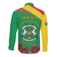 Personalized Burkina Faso Long Sleeve Button Shirt White Stallion With Red Rose - Republic Day