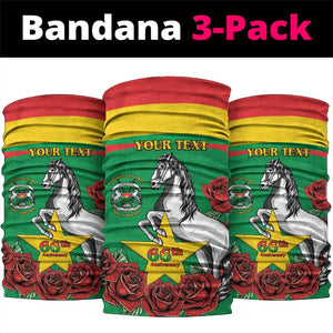 Personalized Burkina Faso Neck Gaiter White Stallion Red Rose - Republic Day LT15