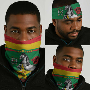 Personalized Burkina Faso Neck Gaiter White Stallion Red Rose - Republic Day LT15