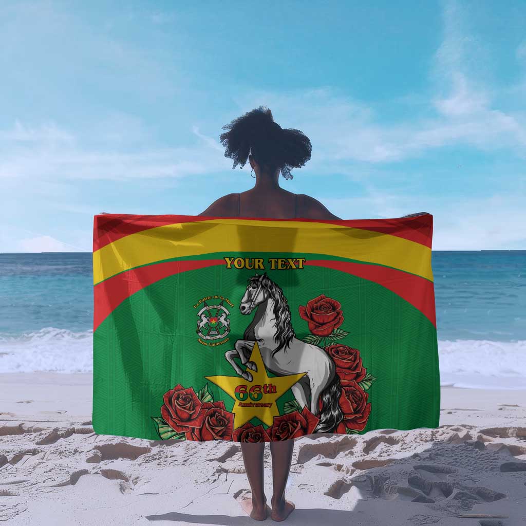 Personalized Burkina Faso Sarong White Stallion With Red Rose - Republic Day