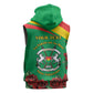 Personalized Burkina Faso Sleeveless Hoodie White Stallion With Red Rose - Republic Day - African Pride