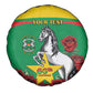 Personalized Burkina Faso Spare Tire Cover White Stallion With Red Rose - Republic Day
