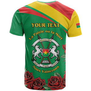 Personalized Burkina Faso T shirt White Stallion With Red Rose - Republic Day