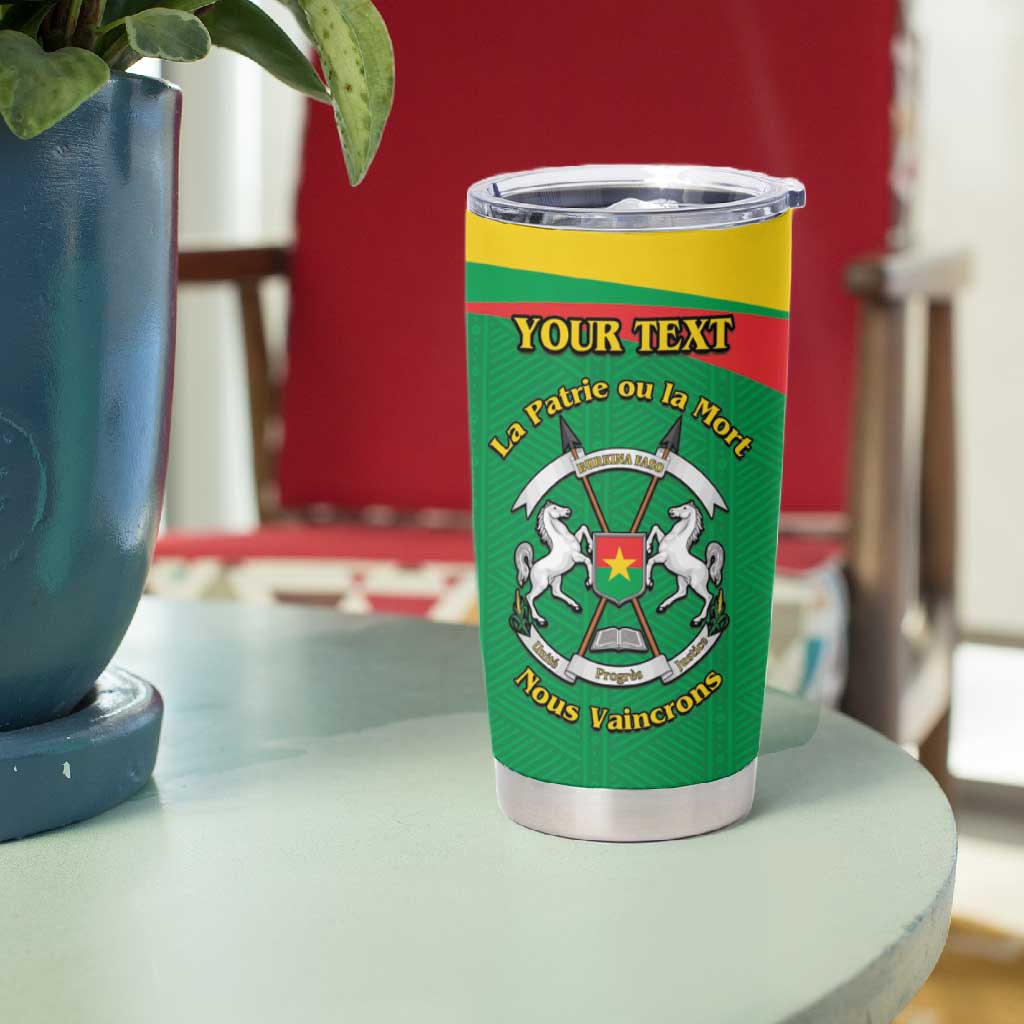 Personalized Burkina Faso Tumbler Cup White Stallion With Red Rose - Republic Day