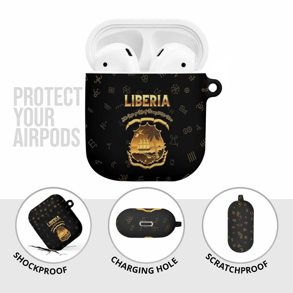 Liberia Vai Syllabary Heritage AirPods Case National Emblem Golden Style