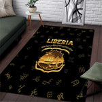 Liberia National Emblem Golden Area Rug Vai Syllabary Heritage - African Pride