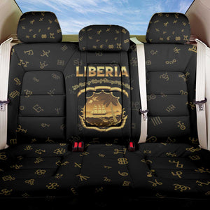Liberia National Emblem Golden Back Car Seat Cover Vai Syllabary Heritage - African Pride