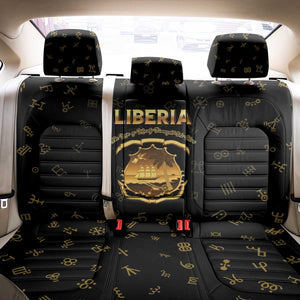 Liberia National Emblem Golden Back Car Seat Cover Vai Syllabary Heritage - African Pride