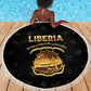 Liberia National Emblem Golden Beach Blanket Vai Syllabary Heritage - African Pride