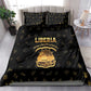 Liberia National Emblem Golden Bedding Set Vai Syllabary Heritage - African Pride
