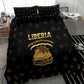 Liberia National Emblem Golden Bedding Set Vai Syllabary Heritage - African Pride