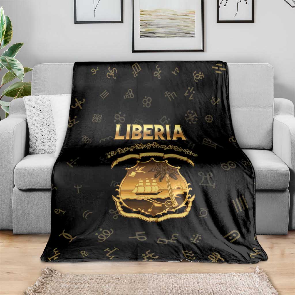 Liberia National Emblem Golden Blanket Vai Syllabary Heritage - African Pride