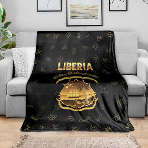 Liberia National Emblem Golden Blanket Vai Syllabary Heritage - African Pride