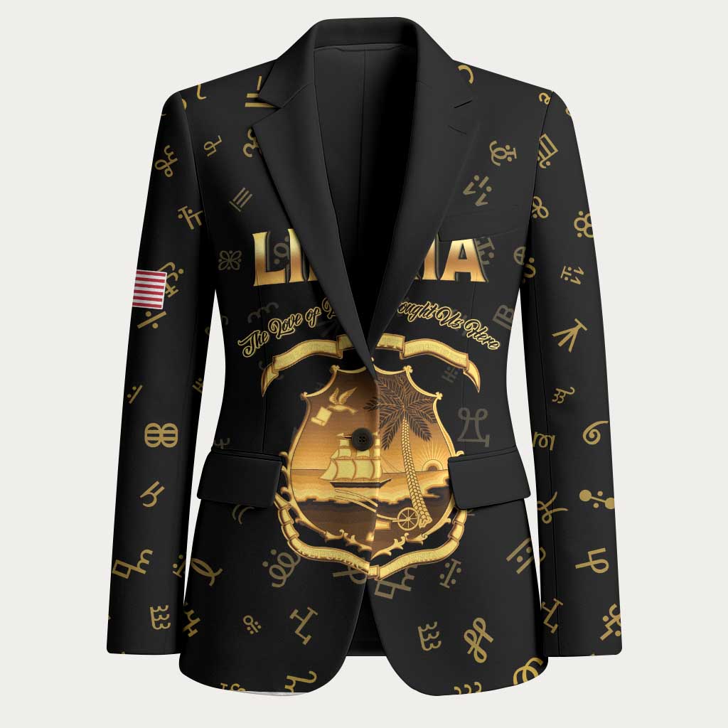 Personalized Liberia Vai Syllabary Heritage Blazer National Emblem Golden Style