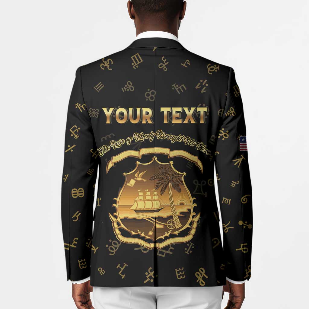 Personalized Liberia Vai Syllabary Heritage Blazer National Emblem Golden Style