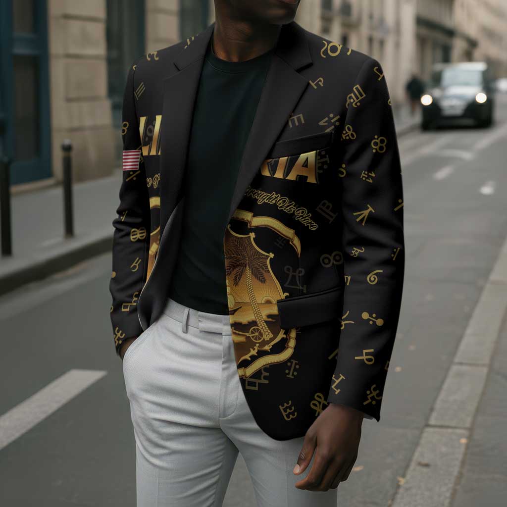 Personalized Liberia Vai Syllabary Heritage Blazer National Emblem Golden Style