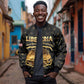Personalized Liberia National Emblem Golden Bomber Jacket Vai Syllabary Heritage - African Pride