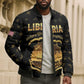 Personalized Liberia Vai Syllabary Heritage Bomber Puffer Jacket National Emblem Golden Style