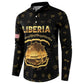 Personalized Liberia Vai Syllabary Heritage Button Sweatshirt National Emblem Golden Style