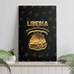 Liberia National Emblem Golden Canvas Wall Art Vai Syllabary Heritage - African Pride