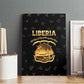 Liberia National Emblem Golden Canvas Wall Art Vai Syllabary Heritage - African Pride