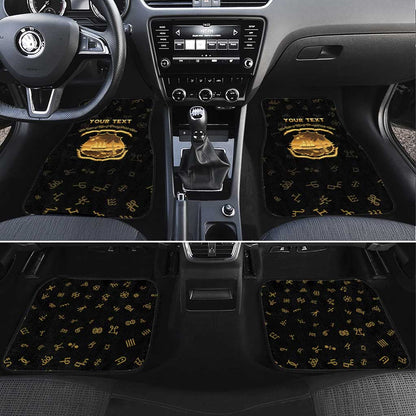 Personalized Liberia National Emblem Golden Car Mats Vai Syllabary Heritage - African Pride