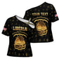 Personalized Liberia Vai Syllabary Heritage Cross Shoulder Shirt National Emblem Golden Style