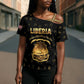 Personalized Liberia Vai Syllabary Heritage Cross Shoulder Shirt National Emblem Golden Style