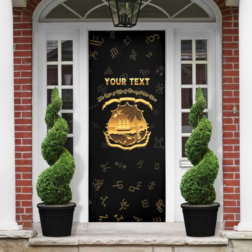 Personalized Liberia Vai Syllabary Heritage Door Cover National Emblem Golden Style
