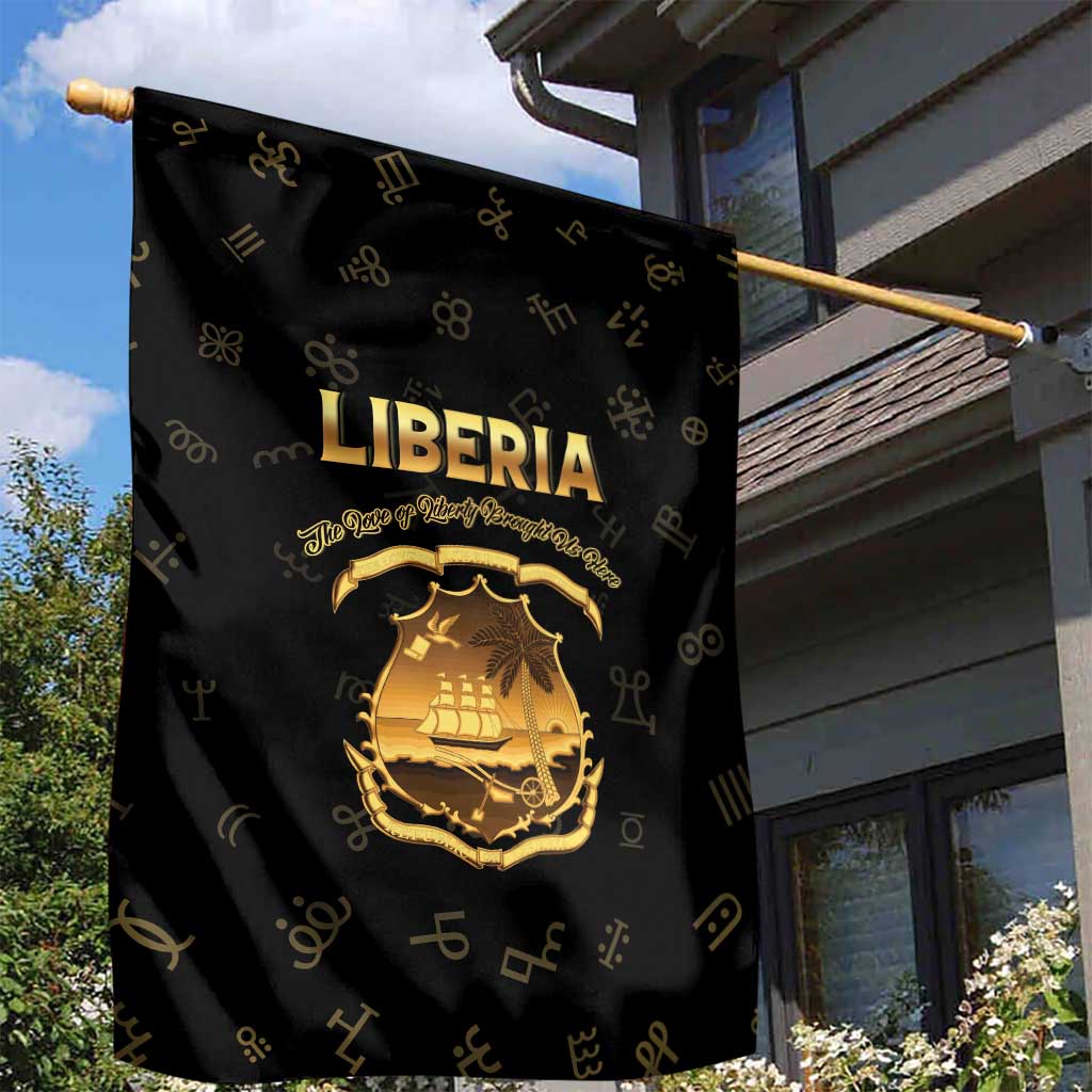 Liberia National Emblem Golden Garden Flag Vai Syllabary Heritage - African Pride