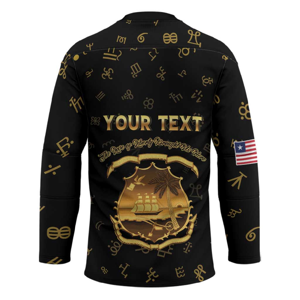 Personalized Liberia Vai Syllabary Heritage Hockey Jersey National Emblem Golden Style