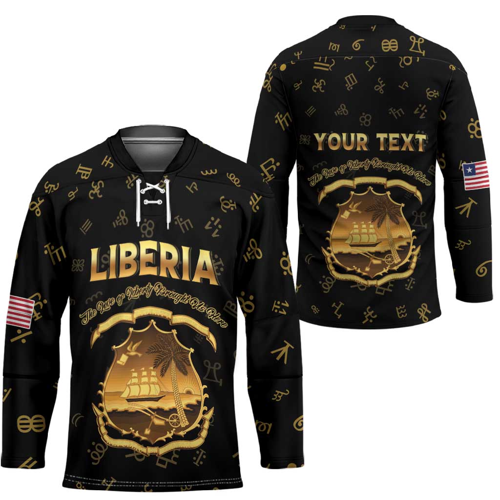 Personalized Liberia Vai Syllabary Heritage Hockey Jersey National Emblem Golden Style