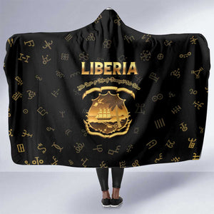 Liberia National Emblem Golden Hooded Blanket Vai Syllabary Heritage - African Pride