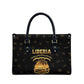 Liberia Vai Syllabary Heritage Leather Bag National Emblem Golden Style