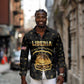 Personalized Liberia National Emblem Golden Long Sleeve Button Shirt Vai Syllabary Heritage - African Pride