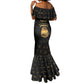 Personalized Liberia National Emblem Golden Mermaid Dress Vai Syllabary Heritage - African Pride