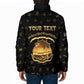Personalized Liberia Vai Syllabary Heritage Padded Jacket National Emblem Golden Style