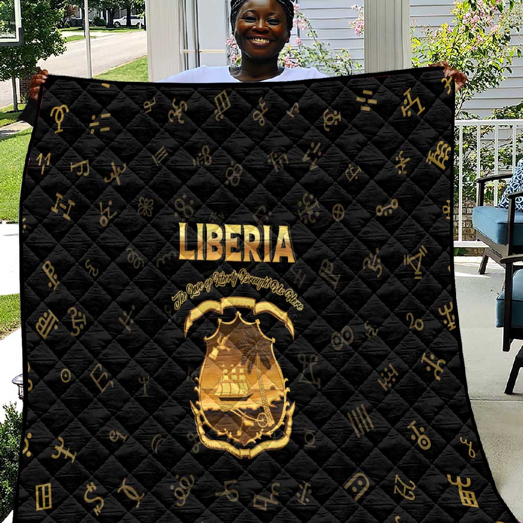 Liberia National Emblem Golden Quilt Vai Syllabary Heritage - African Pride