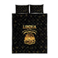Liberia National Emblem Golden Quilt Bed Set Vai Syllabary Heritage - African Pride