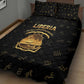 Liberia National Emblem Golden Quilt Bed Set Vai Syllabary Heritage - African Pride