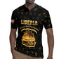 Personalized Liberia National Emblem Golden Rugby Jersey Vai Syllabary Heritage - African Pride