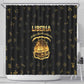 Liberia National Emblem Golden Shower Curtain Vai Syllabary Heritage - African Pride