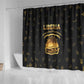 Liberia National Emblem Golden Shower Curtain Vai Syllabary Heritage - African Pride