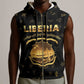 Personalized Liberia National Emblem Golden Sleeveless Zip Hoodie Vai Syllabary Heritage - African Pride