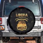 Liberia National Emblem Golden Spare Tire Cover Vai Syllabary Heritage - African Pride